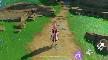 Genshin - Yae Elemental Skill Moving Backwards
