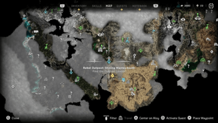 Shining Wastes South Location