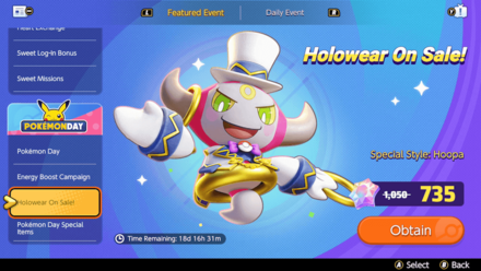Pokemon UNITE - Holowear on Sale.png