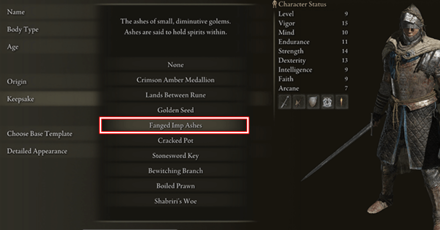 Elden Ring - Choose as the Starting Keepsake