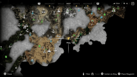 Oseram Forester Zoomed Out Map Location