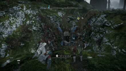 Reach the Destination and Talk to Garrokah