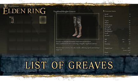 Elden Ring - List of Greaves