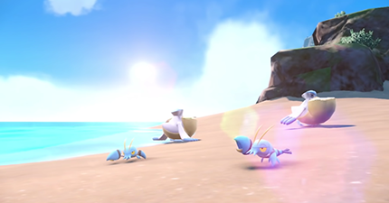 Pokemon Scarlet and Violet SV - Clauncher and Pelipper in Beach