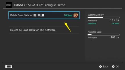 Triangle Strategy - Select Profile