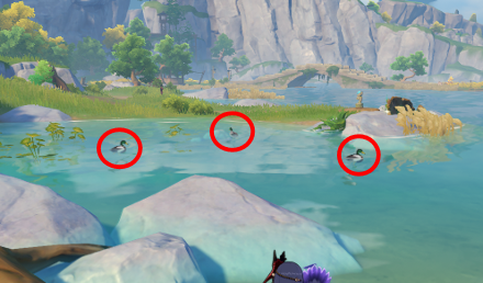 Genshin - Emerald Duck Location - South of Wuwang Hill