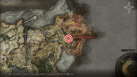 Elden Ring - Smithing Stone 3 Flaming Chariot Map Location