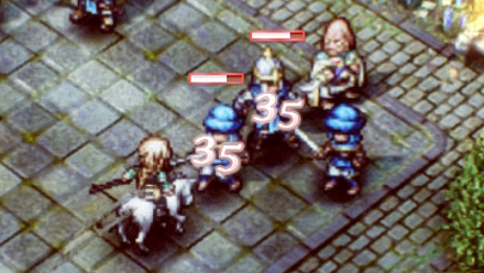 Roland Simultaneously Attacks 2 Units with Spear TS Triangle Strategy