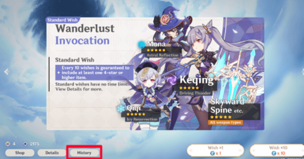 Genshin - Pity System - Wish Counter and Wish History