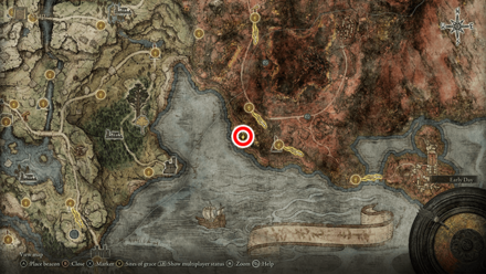 Elden Ring - West of Catherdral of Dragon Communion Map Location