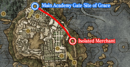 Elden Ring - Located at the Raya Lucaria Academy Map
