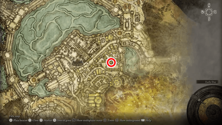 Elden Ring - Seedbed Curse South of East Capital Rampart Map Location