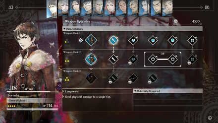 Serenoa Weapon Upgrade TS Triangle Strategy