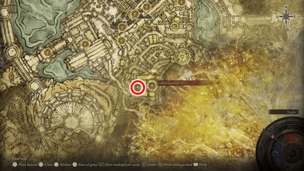 Elden Ring - Celestial Dew West of Erdtree Sanctuary Map Location