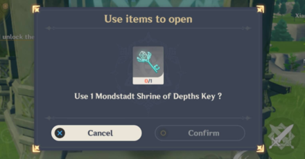 Genshin - Mondstadt Shrine of Depths Key to Unlock