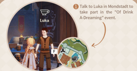 Genshin - Of Drink A-Dreaming - Talk to Luka to Begin