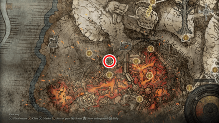 Elden Ring - Seedbed Curse Volcano Manor Map Location