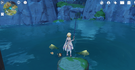 Genshin - Bitter Fish location - Liyue, Qingcue Village