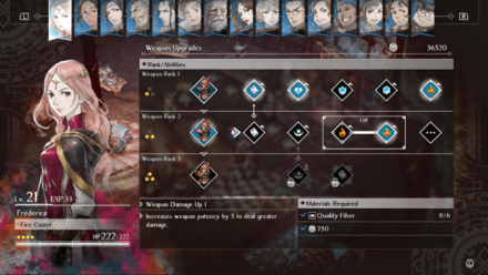 Triangle Strategy - Upgrading Weapons