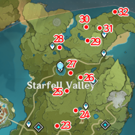Genshin - Ley Line Outcrops - Mondstadt - Starfell Valley