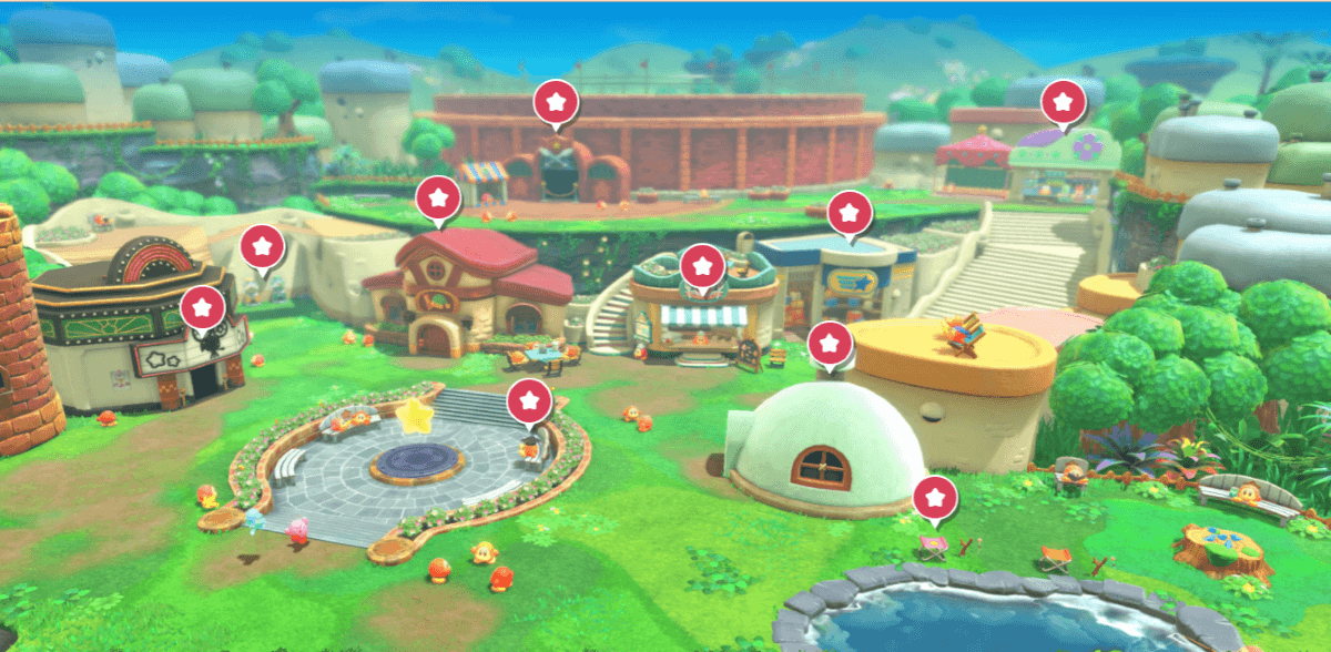 Kirby and the Forgotten Land - Waddle Dee Town Map