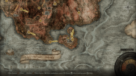 Elden Ring - Red-Hot Whetblade Location Map