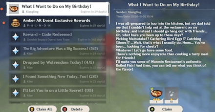 Genshin - Mail Promotion - Birthday Letters