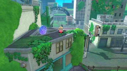 Kirby and the Forgotten Land - Blue Star Coin in Downtown Grassland