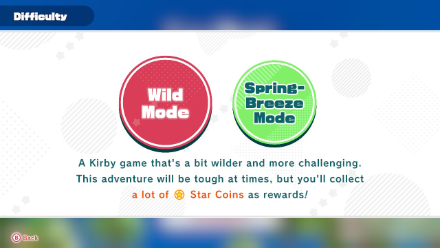 Kirby and the Forgotten Land - Choose a Difficulty