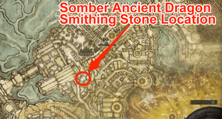 Elden Ring - Somber Ancient Dragon Smithing Stone Map View