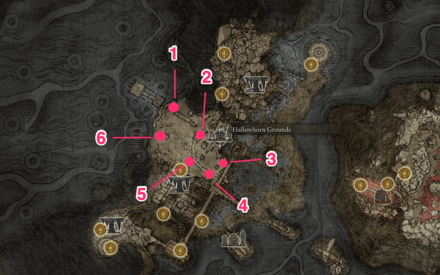 Hallowhorn Grounds (North) Torch Location Map