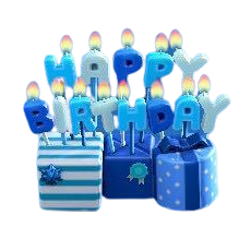 The Blue version of Birthday Candles