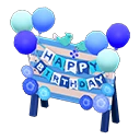The Blue version of Birthday Sign