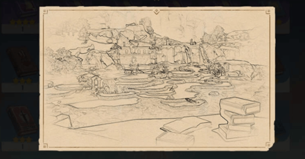 Genshin - Luhua Landscape - Pencil Sketch