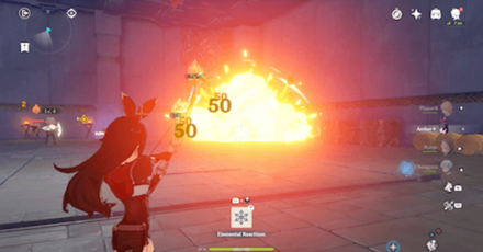 Genshin - Temple of the Falcon Archon Quest - Shoot Exploding Barrels