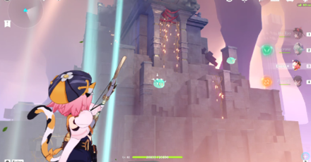 Genshin - Temple of the Falcon Windy Cliff - Shoot All Anemo Slimes