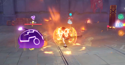 Genshin - Temple of the Falcon Windy Cliff - Pyro DPS against enemies