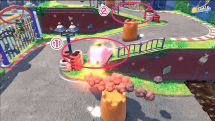 Kirby and the Forgotten Land - Jump in between the fence and streetlight