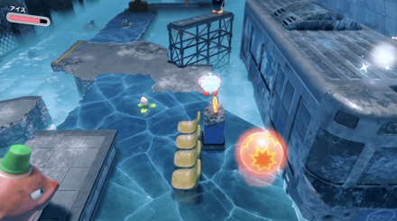 Kirby - Stand on top of the 1st train