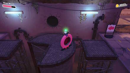 Kirby - Fit through the circular-shaped hole using the Ring Mouth