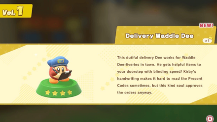 Kirby and the Forgotten Land - Delivery Waddle Dee - Enter 5 Present Codes