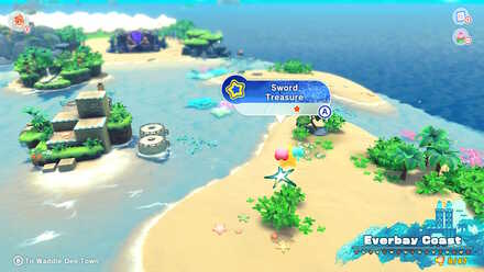 Kirby and the Forgotten Land - Sword (Everbay Coast) Treasure Road