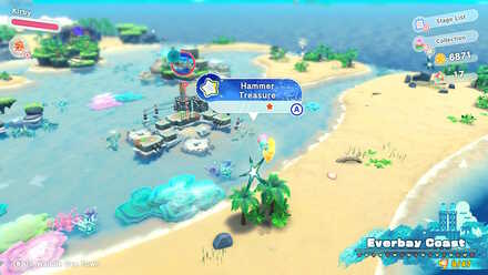 Kirby and the Forgotten Land - Hammer (Everbay Coast) Treasure Road
