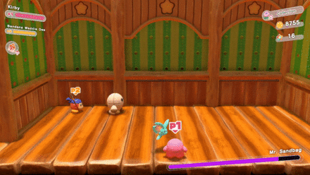 Kirby and the Forgotten Land - Bandana Waddle Dee slide attack