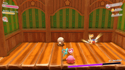 Kirby and the Forgotten Land - Bandana Waddle Dee charged attack