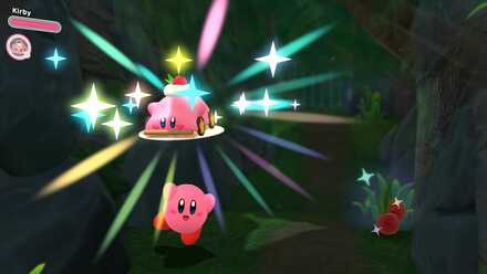 Kirby and the Forgotten Land - cake reward from amiibo