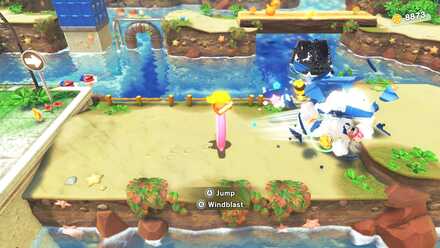 Kirby and the Forgotten Land - breaking obstacles with Ring Mouth