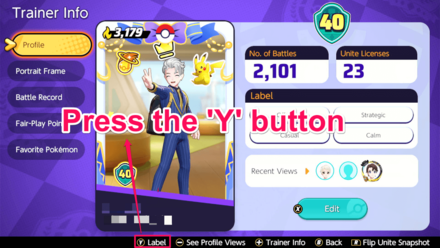 Pokemon UNITE - How to Add Labels - Press Y Button