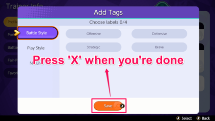 Pokemon UNITE - How to Add Labels - Press X to Save