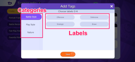 Pokemon UNITE - How to Add Labels - Tap Label